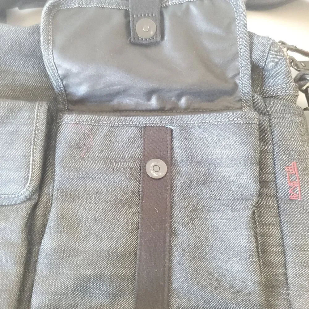 Rare Vintage Tumi T-tech Denim Laptop Messenger Bag Lots of Storage